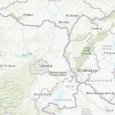Map showing location of Gänserndorf (48.339250, 16.720160)