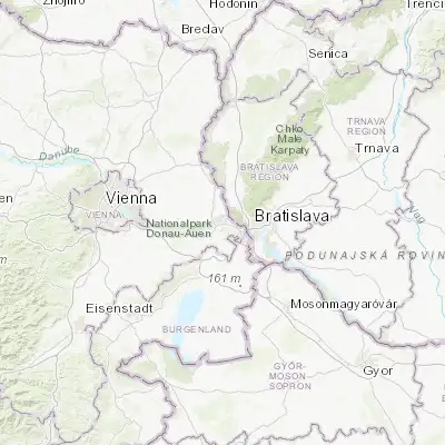 Map showing location of Hainburg an der Donau (48.146270, 16.945040)