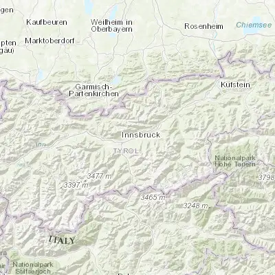 Map showing location of Hall in Tirol (47.283330, 11.516670)