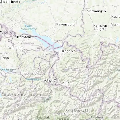 Map showing location of Hohenems (47.361210, 9.686940)