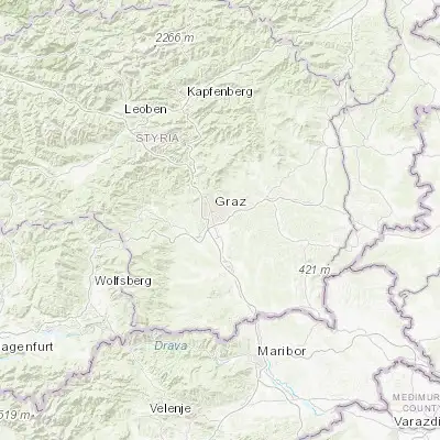 Map showing location of Liebenau (47.033330, 15.466670)