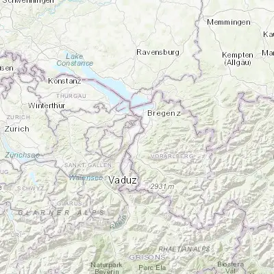 Map showing location of Mäder (47.350000, 9.616670)