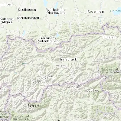 Map showing location of Mühlau (47.283330, 11.400000)