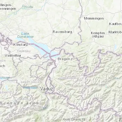 Map showing location of Schwarzach (47.449040, 9.762130)