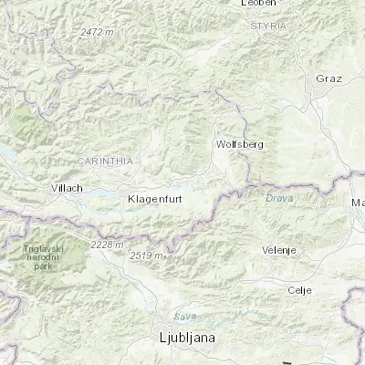 Map showing location of Völkermarkt (46.662220, 14.634440)