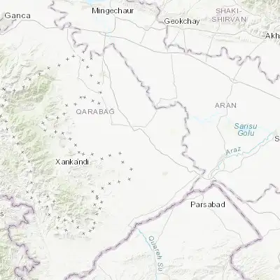 Map showing location of Avşar (39.973890, 47.423890)