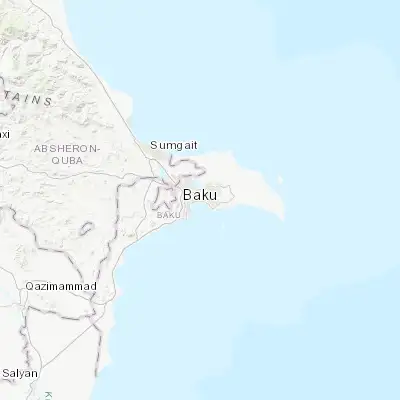 Map showing location of Baku (40.377670, 49.892010)