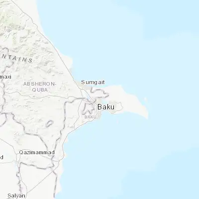 Map showing location of Binagadi (40.466020, 49.827830)