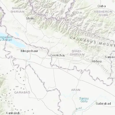 Map showing location of Göyçay (40.650550, 47.742190)