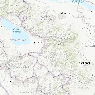 Map showing location of Kerbakhiar (40.109840, 46.044460)