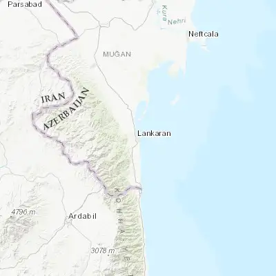 Map showing location of Lankaran (38.754280, 48.850620)