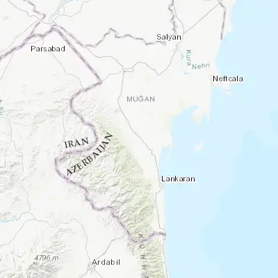 Map showing location of Masally (39.035320, 48.665400)