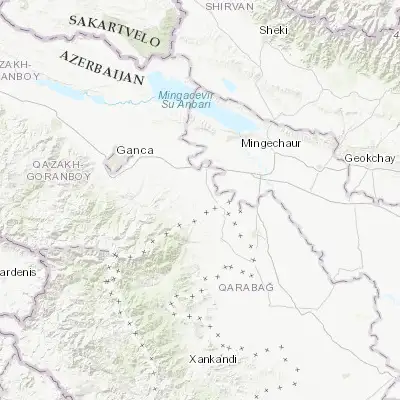 Map showing location of Naftalan (40.508210, 46.820300)