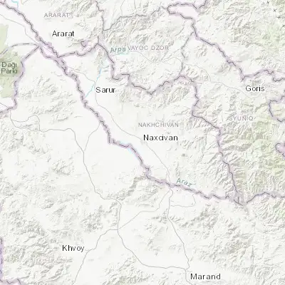 Map showing location of Nakhchivan (39.208890, 45.412220)