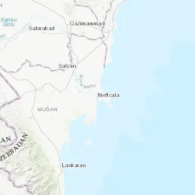 Map showing location of Neftçala (39.376800, 49.247000)
