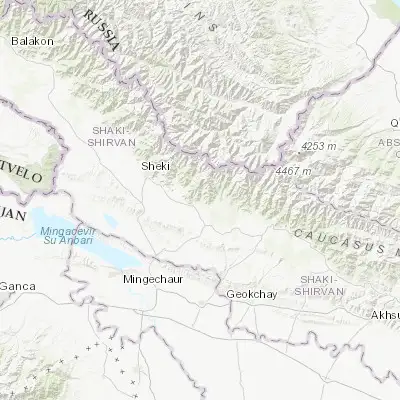 Map showing location of Oğuz (41.071280, 47.465280)