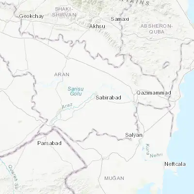 Map showing location of Qalaqayın (39.983650, 48.483600)