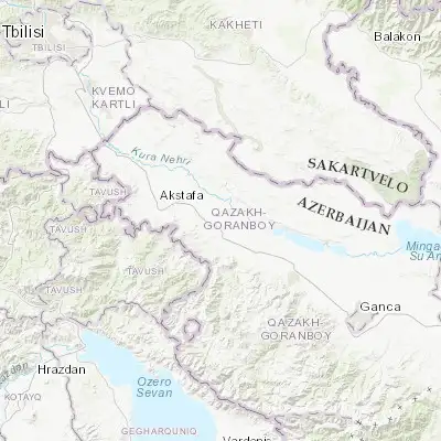 Map showing location of Qaraxanlı (41.043580, 45.655270)