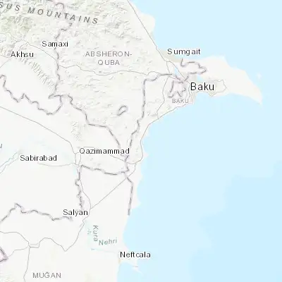 Map showing location of Qobustan (40.082380, 49.412050)