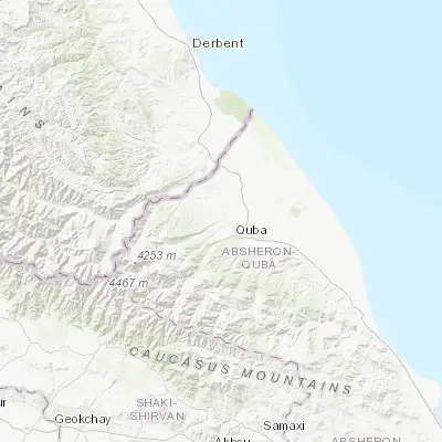 Map showing location of Qusar (41.427500, 48.430200)