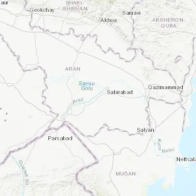 Map showing location of Saatlı (39.932140, 48.368920)