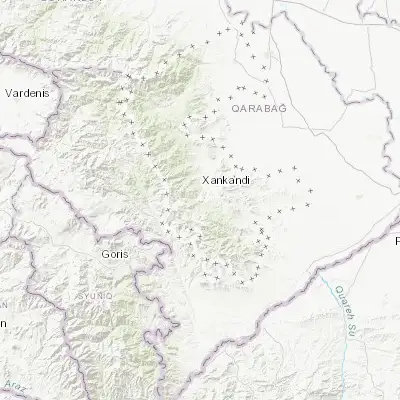 Map showing location of Şuşa (39.760060, 46.749890)