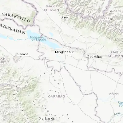 Map showing location of Yevlakh (40.618320, 47.150140)