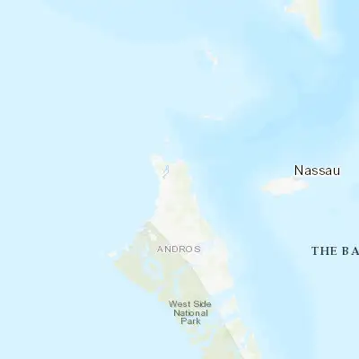 Map showing location of San Andros (25.066670, -78.050000)