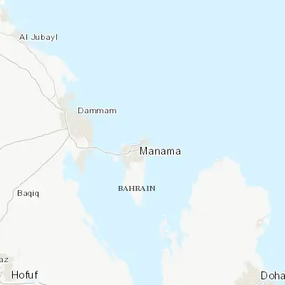 Map showing location of Al Muharraq (26.257220, 50.611940)
