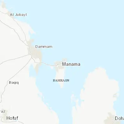 Map showing location of Manama (26.227870, 50.585650)