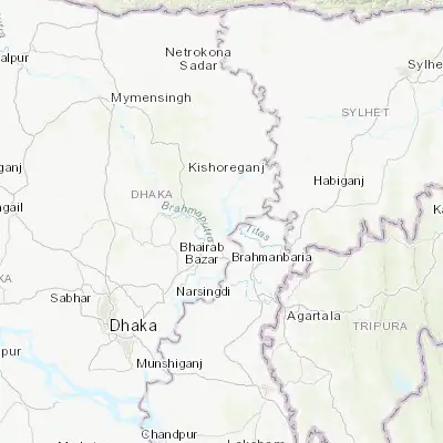 Map showing location of Bājitpur (24.216230, 90.950020)