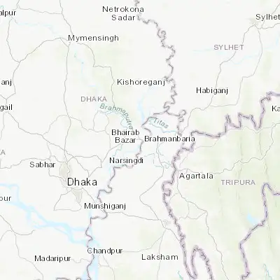 Map showing location of Bhairab Bāzār (24.052400, 90.976400)