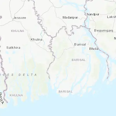 Map showing location of Bhāndāria (22.488980, 90.062730)