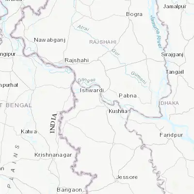 Map showing location of Bherāmāra (24.024520, 88.992340)