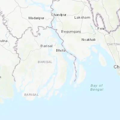 Map showing location of Burhānuddin (22.495180, 90.723910)