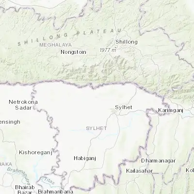 Map showing location of Chhātak (25.038520, 91.669580)