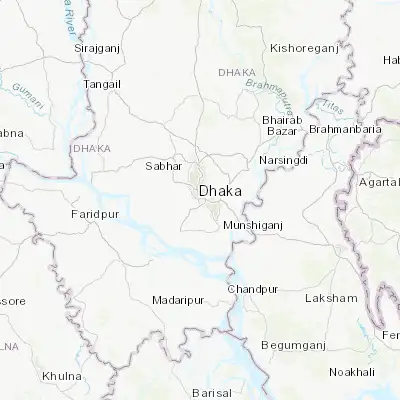 Map showing location of Dhaka (23.710400, 90.407440)