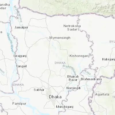 Map showing location of Gafargaon (24.432000, 90.558500)