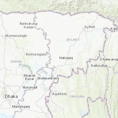 Map showing location of Habiganj (24.380440, 91.412990)