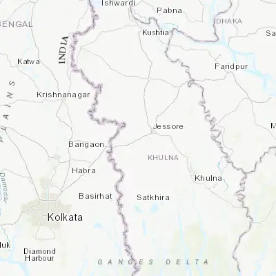 Map showing location of Jhingergācha (23.111340, 89.090610)