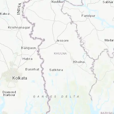 Map showing location of Kesabpur (22.907250, 89.219540)