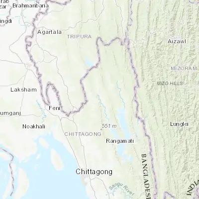 Map showing location of Khagrachhari (23.107870, 91.970070)