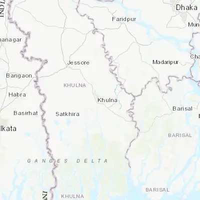 Map showing location of Khulna (22.809790, 89.564390)