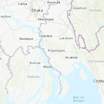 Map showing location of Lakshmīpur (22.944300, 90.830050)