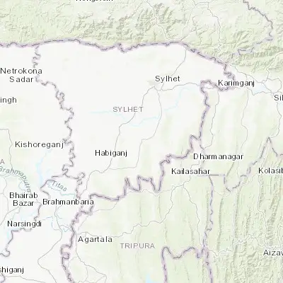 Map showing location of Maulavi Bāzār (24.488880, 91.770750)