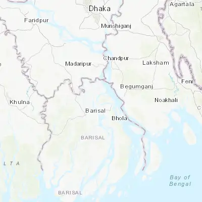 Map showing location of Mehendiganj (22.822570, 90.528590)