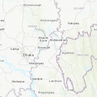 Map showing location of Nabīnagar (23.887910, 90.967920)