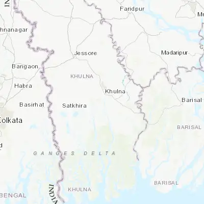 Map showing location of Phultala (22.716730, 89.511940)