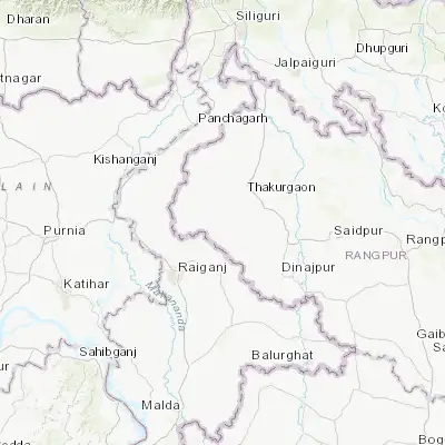 Map showing location of Pīrgaaj (25.855870, 88.359430)