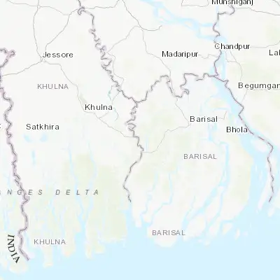 Map showing location of Pirojpur (22.579650, 89.975210)